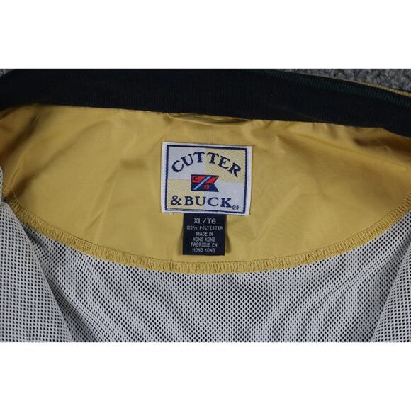 Vintage Cutter and Buck Windbreaker XL Black Yellow Green 1/4 Zip Hong Kong - Picture 4 of 7